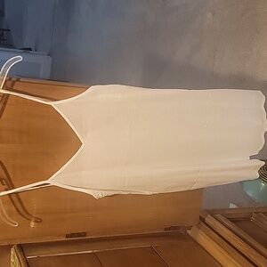 Cotton Slips White and Tan XS